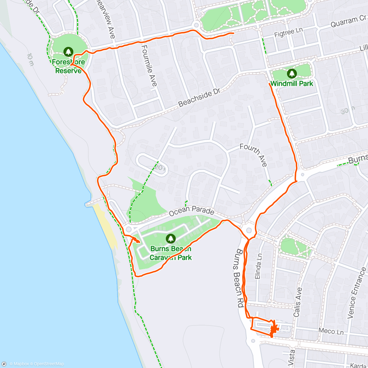 Map of the activity, Walking mini the dog.