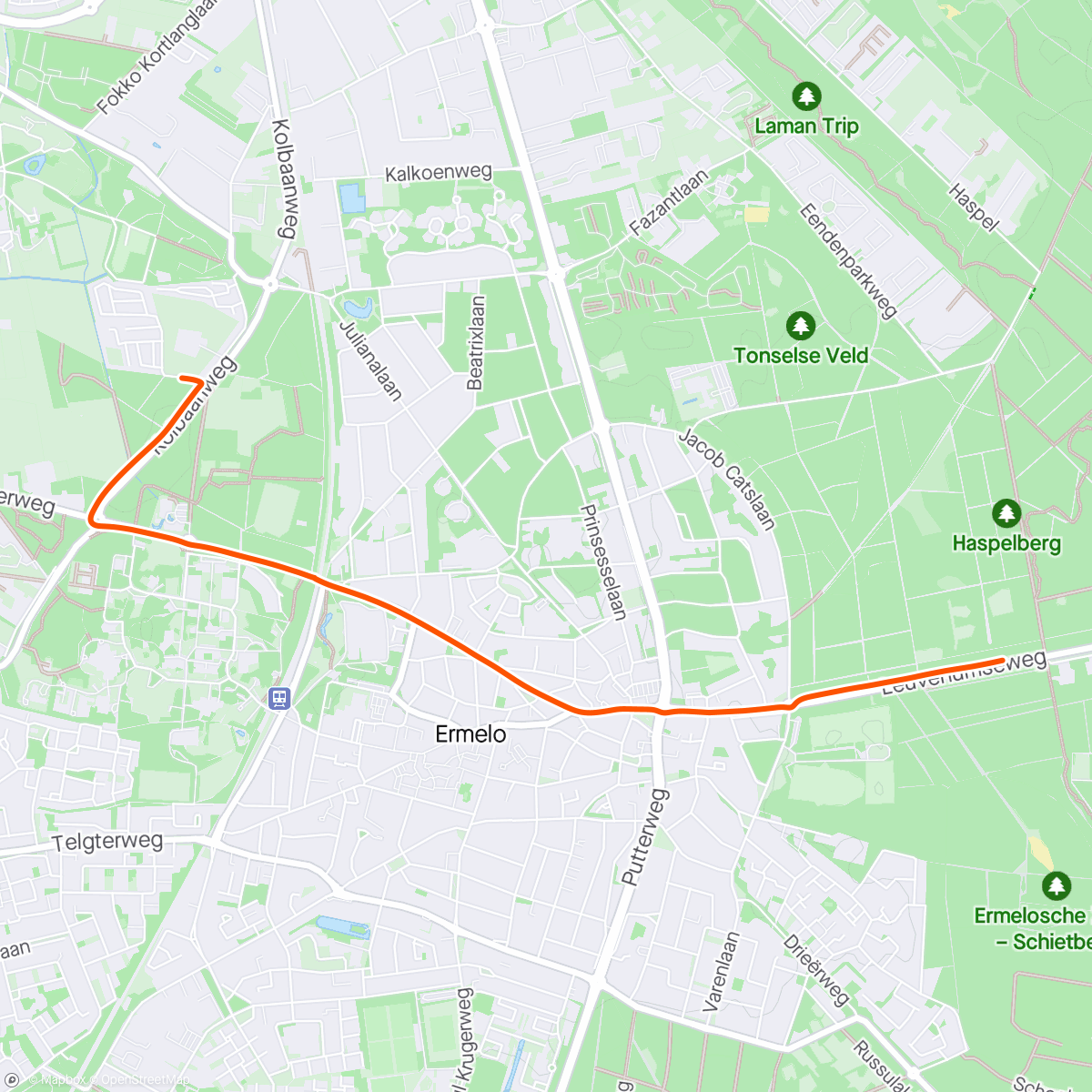 Map of the activity, Ermelose fietssensatie 2024