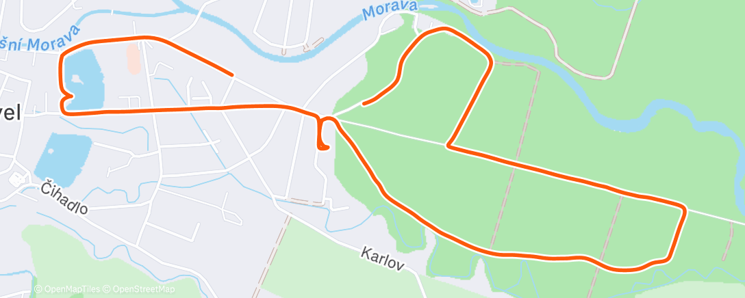 Map of the activity, Evening Walk