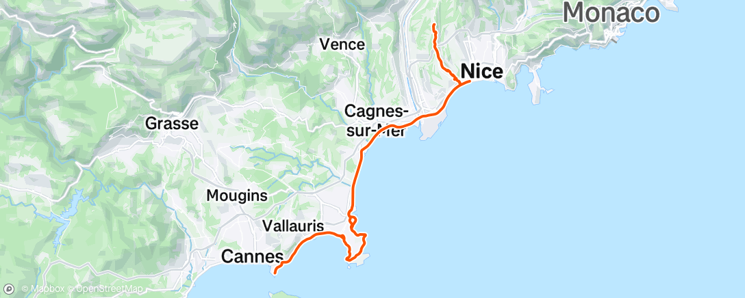 Map of the activity, Sortie vélo le matin