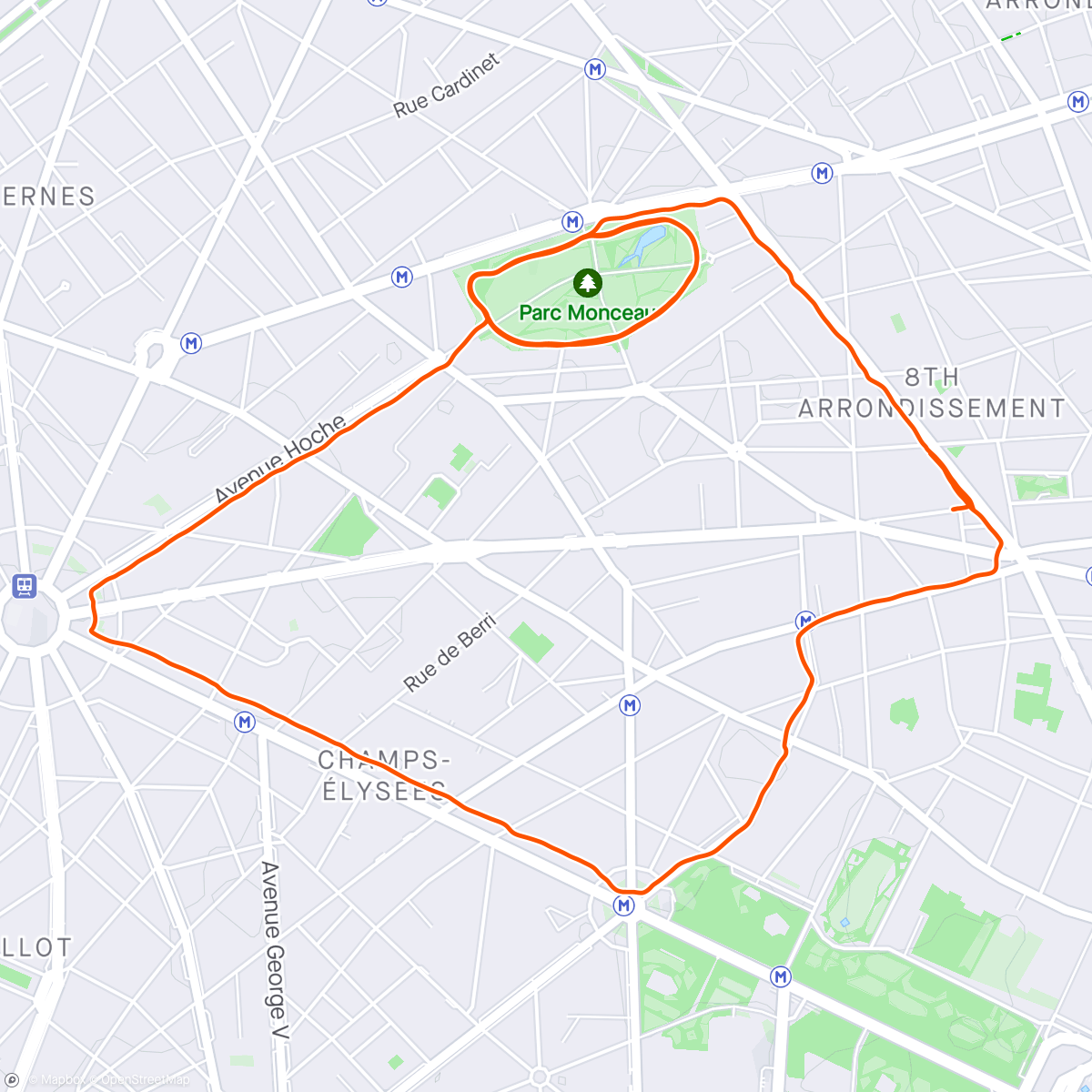 Map of the activity, Morning Run in Paris