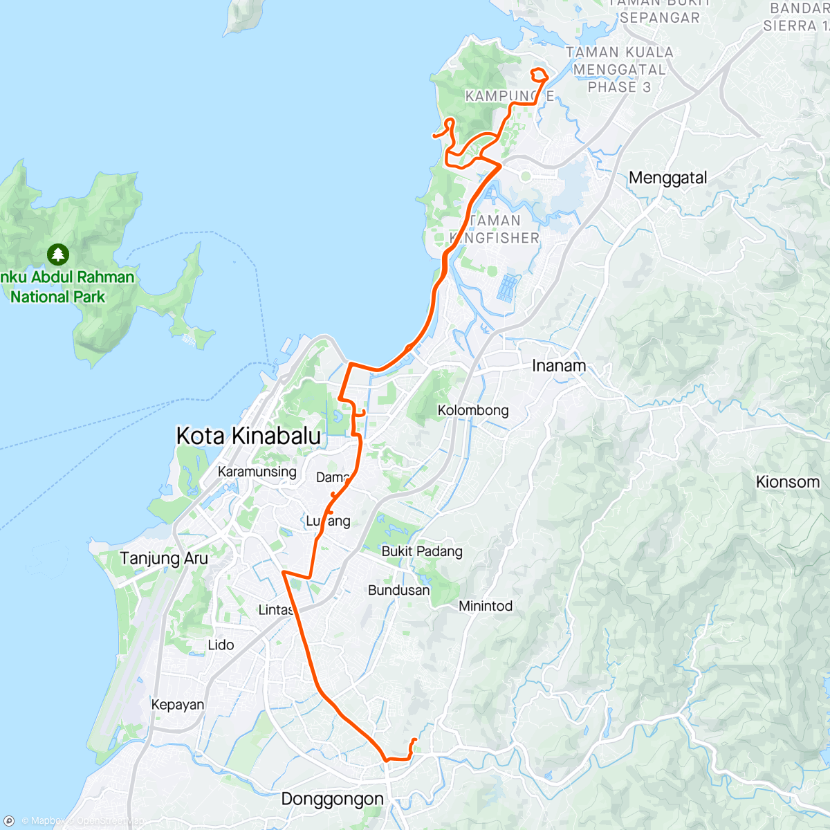 Map of the activity, Sunday Ride (training and work)