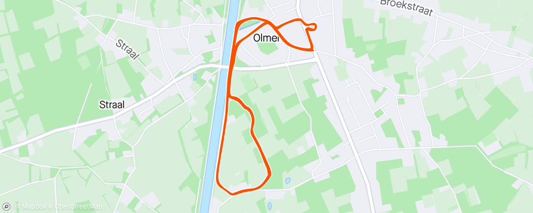 Map of the activity, Paasjogging Olmen