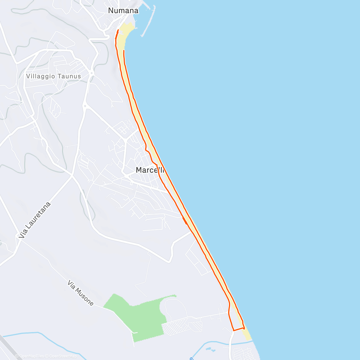 Map of the activity, Sabbia e lungo mare