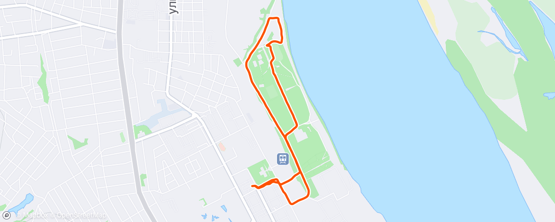 Map of the activity, Разминка 3 км, заминка до дома