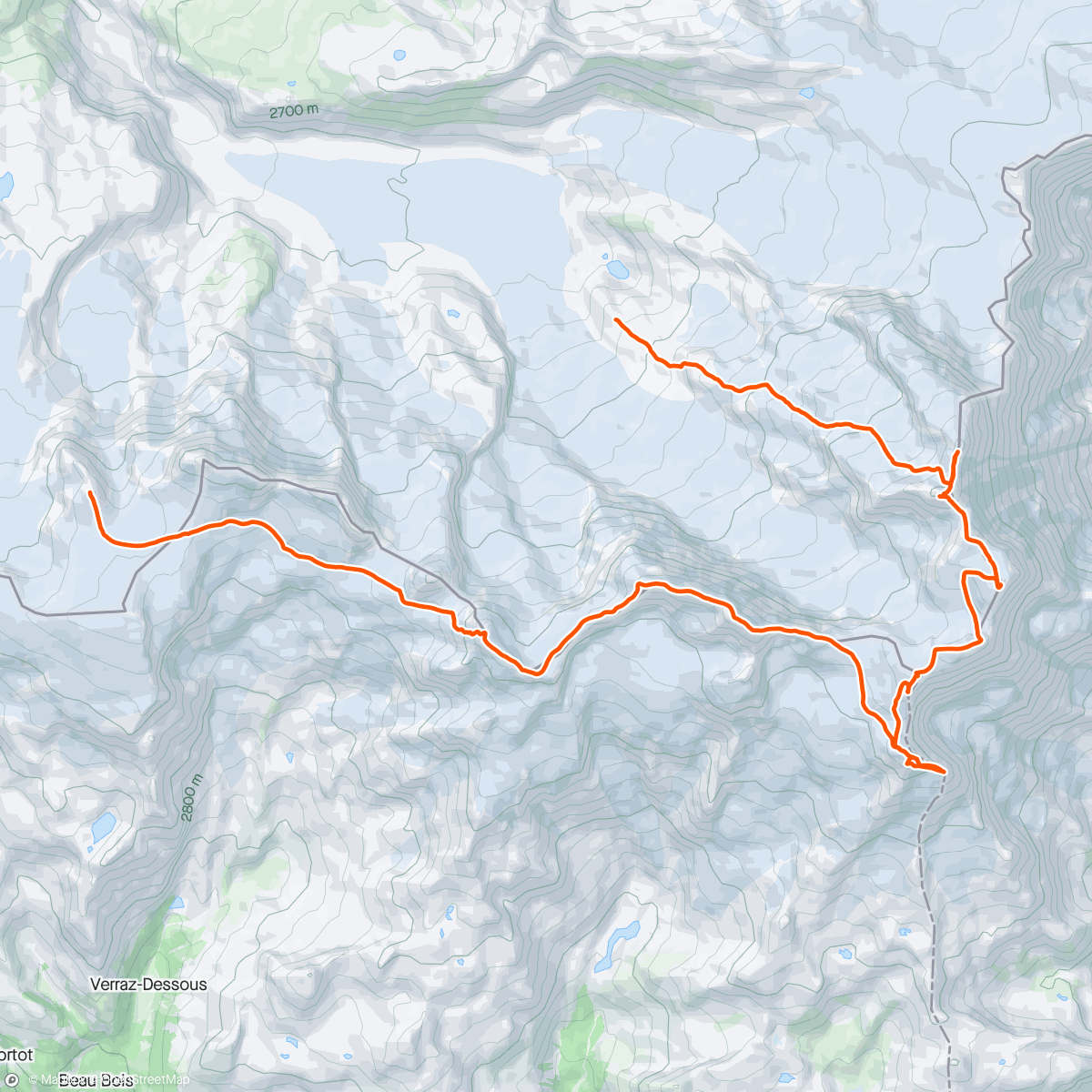 Map of the activity, Monte Rosa Spaghetti Tour al dente - 12 of 18 4000ers - incredible day out with Iain