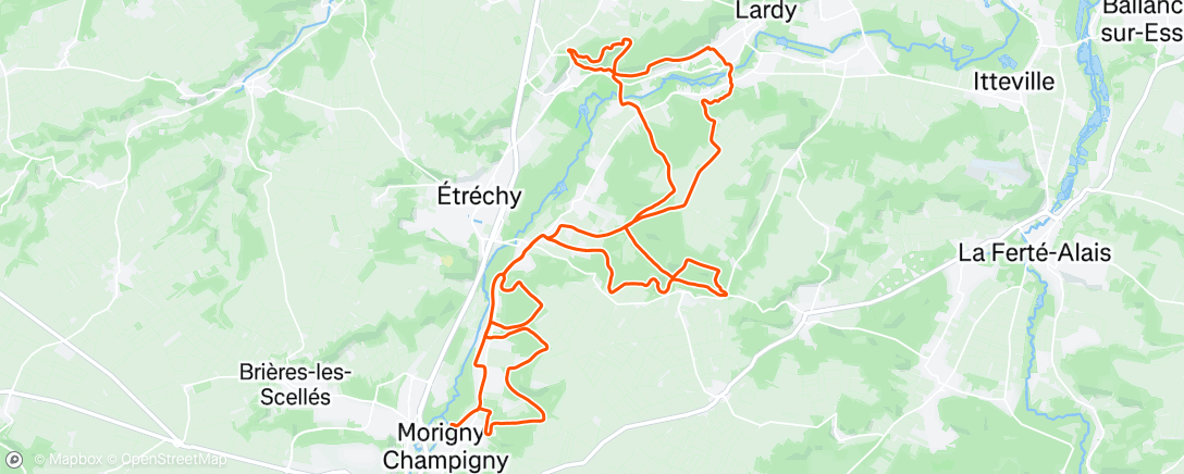 Map of the activity, Sortie VTT dans l'après-midi