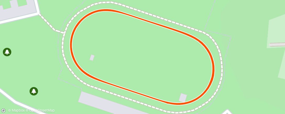 Mappa dell'attività Track Session - 10 x 2mins with 1 min jog recovery. Aiming for 6.10 pace