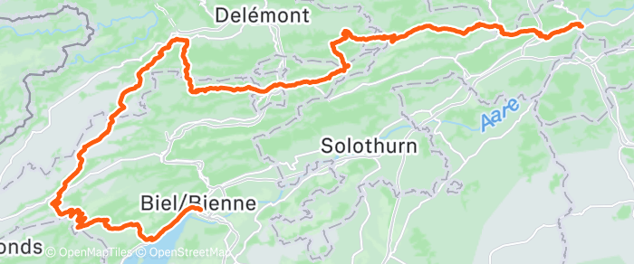 Route map for CH_Chasseral_Road