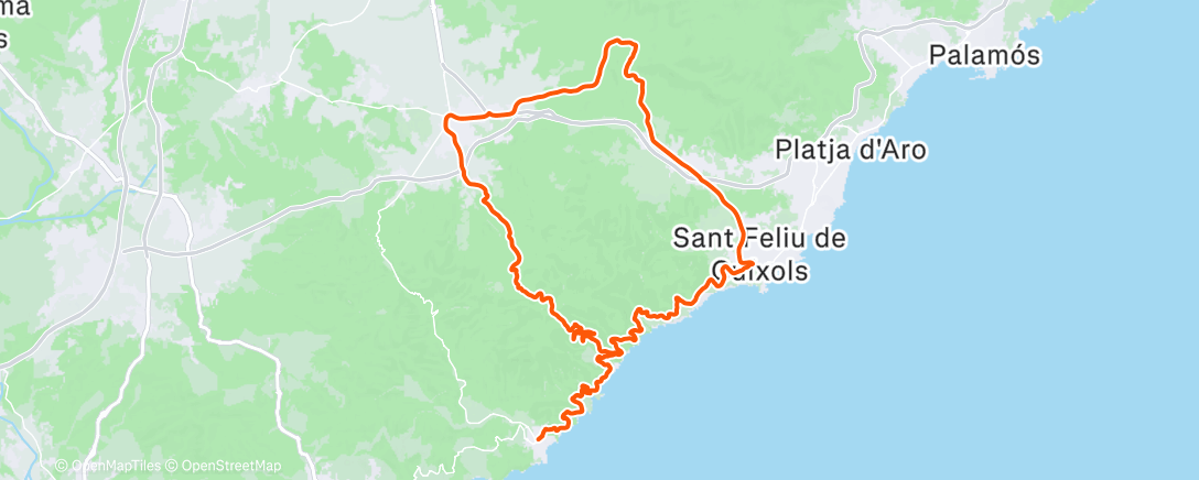 Map of the activity, Sortie vélo le midi