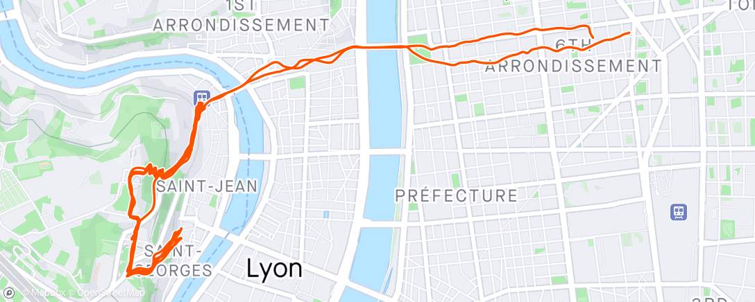 Map of the activity, Up and Down à Fourviere