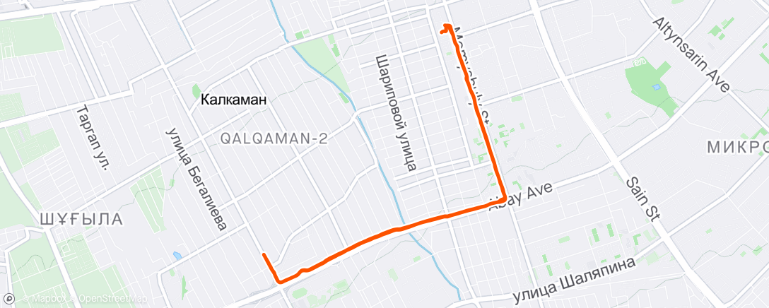 Map of the activity, Morning Run