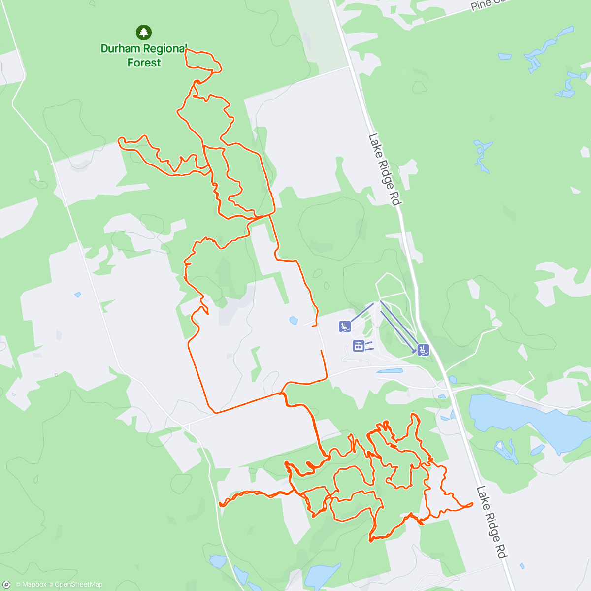 Map of the activity, Dagmar/Durham exploring new trails