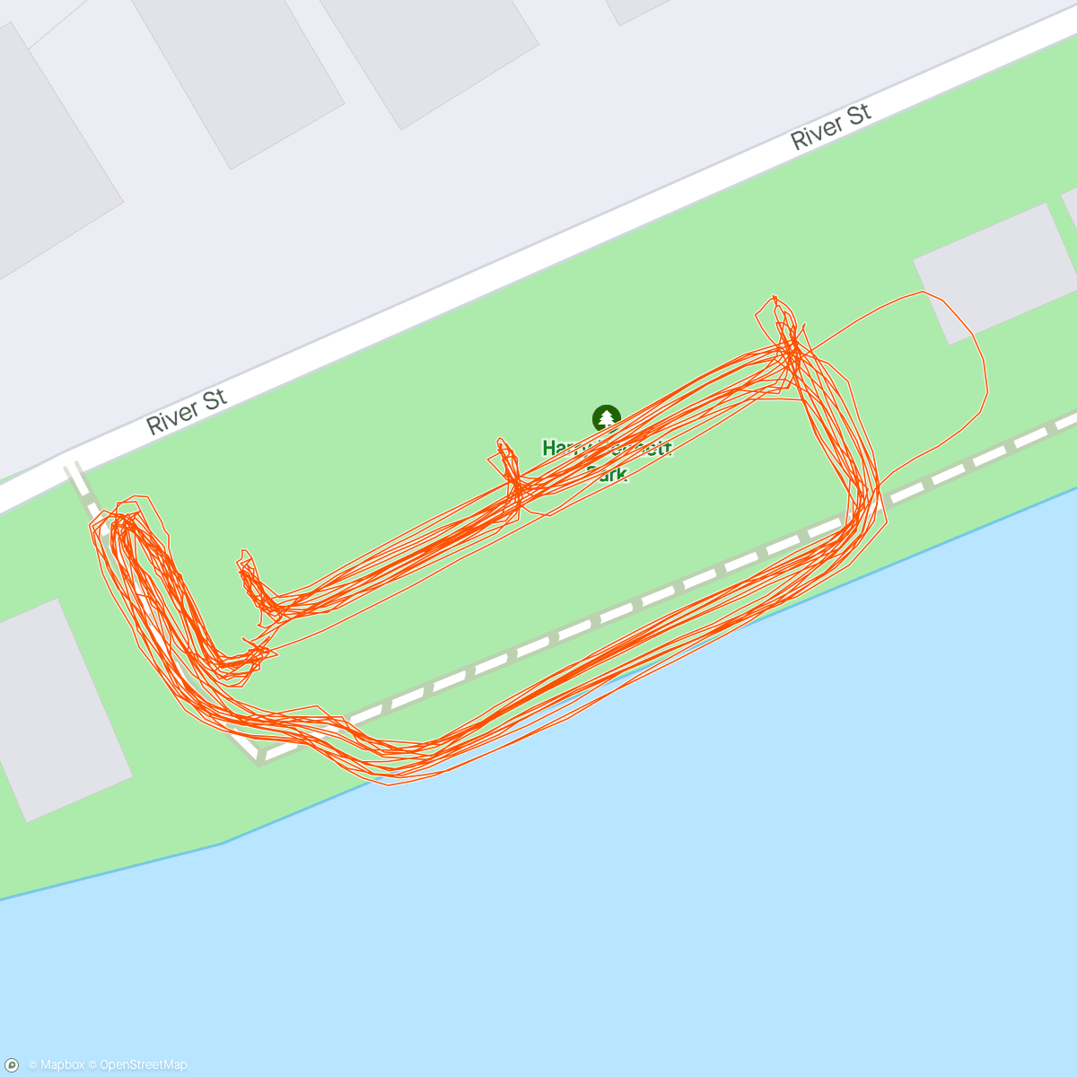 Map of the activity, Lunch Run. 10 laps, 520 Stairs - ☠️