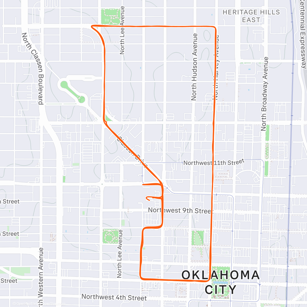 Map of the activity, 5k+Workout+lot of carbs