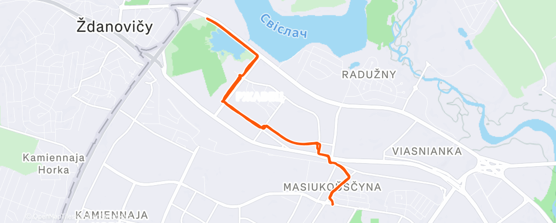 Map of the activity, Полуденный забег