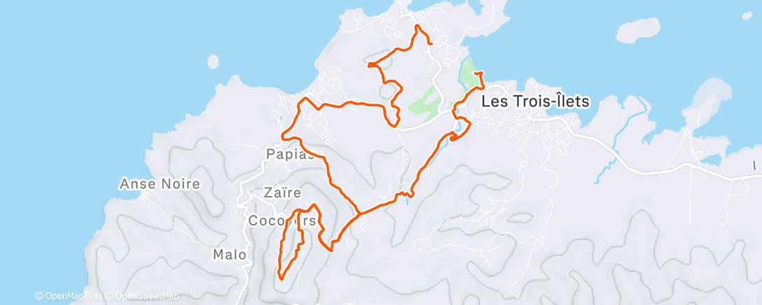 Map of the activity, Trail le matin