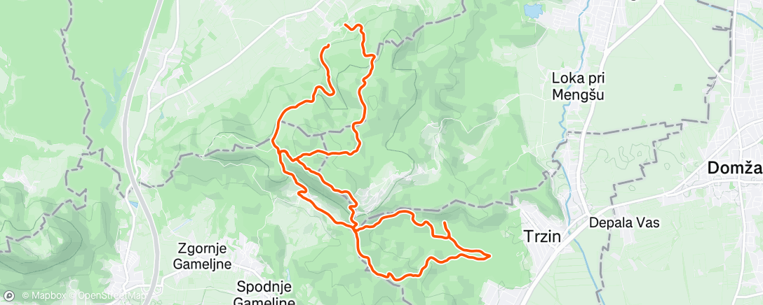 Map of the activity, Afternoon Mountain Bike Ride