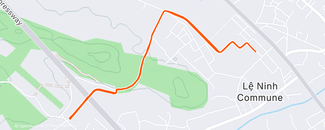 Map of the activity, Afternoon Run