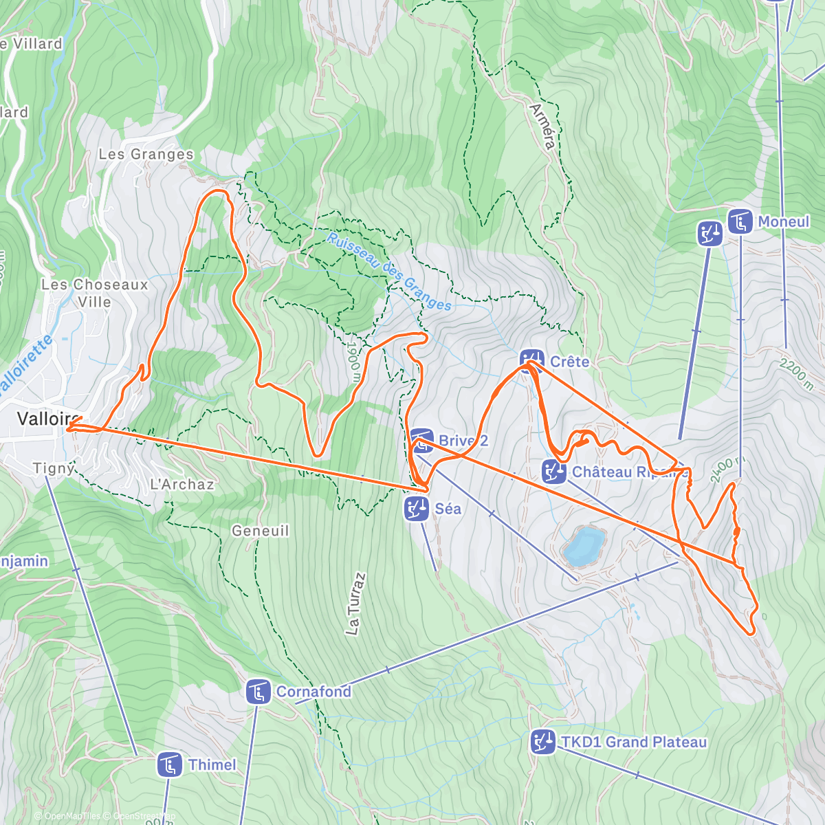 Map of the activity, Afternoon Ski: Valloire 👧🏻👧🏻⛷️