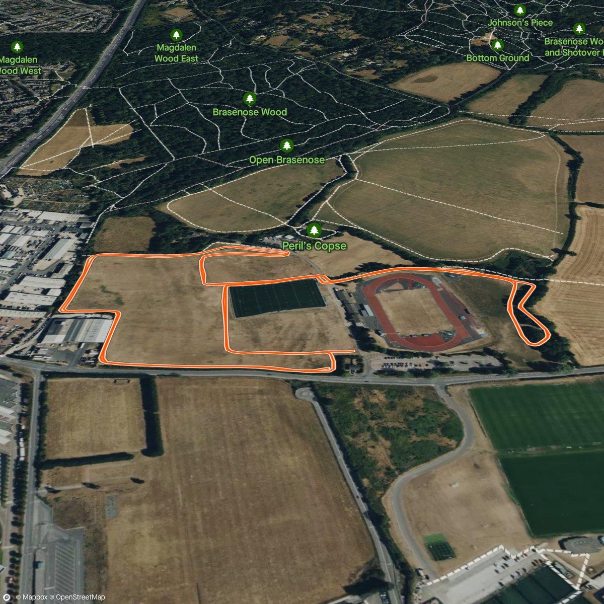 Map of the activity, Horspath parkrun