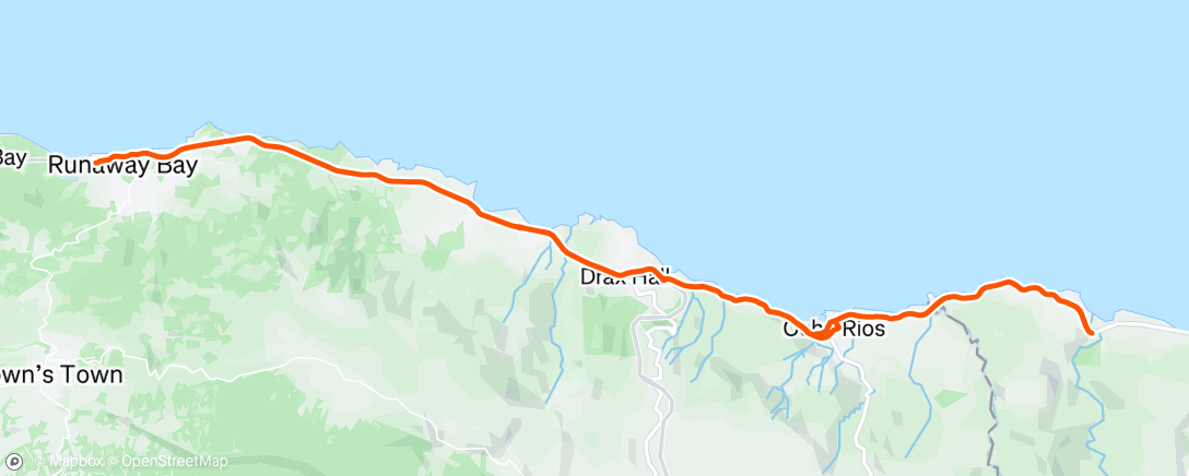 Map of the activity, Cycle Jamaica 2024 Day 3