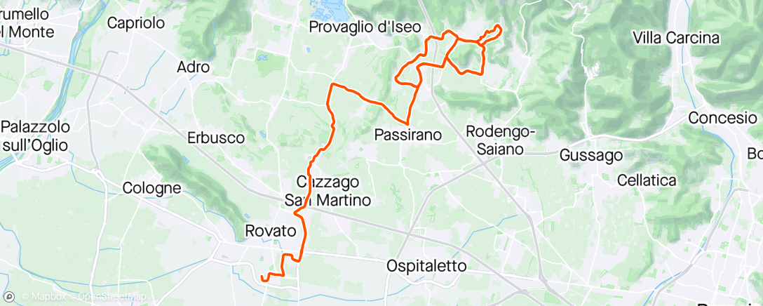 アクティビティ「Giro della franciacorta」の地図