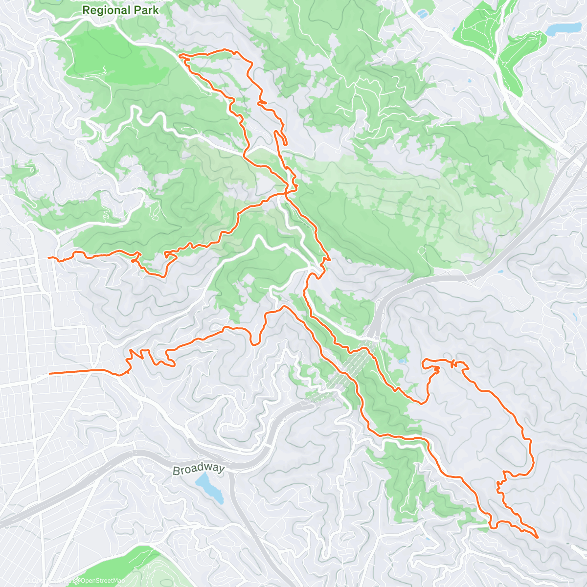 Map of the activity, Morning Trail, San Fancisco, Berkeley