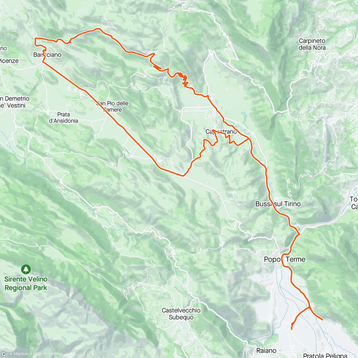 Map of the activity, Barisciano/S.S.di Sessanio/Calascio ☑️
