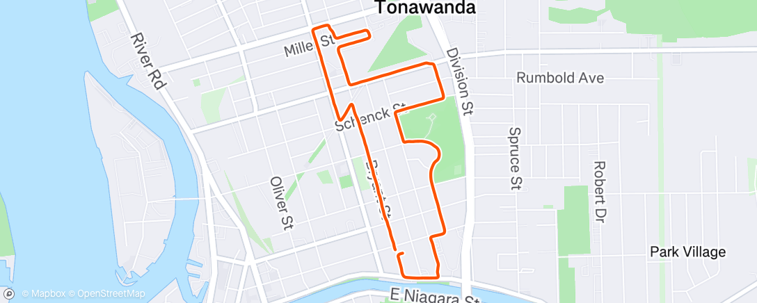 Map of the activity, Afternoon Run