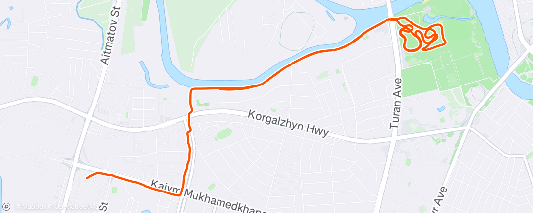 Map of the activity, Evening Run