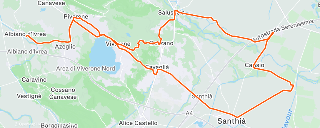Map of the activity, Sessione di gravel biking mattutina
