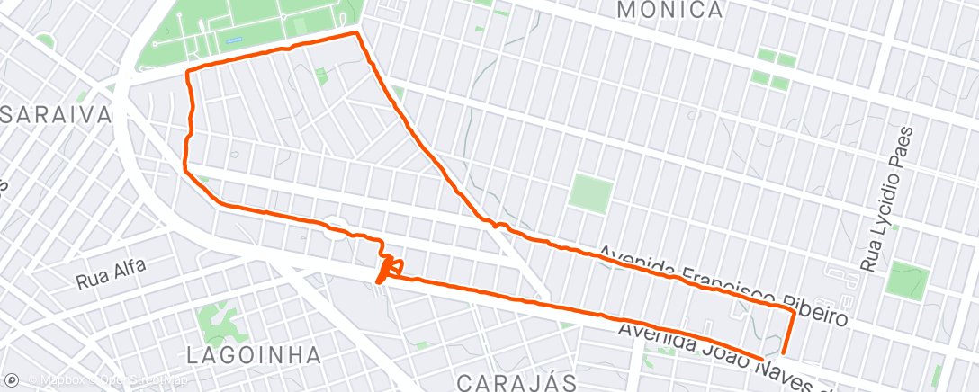 Map of the activity, Caminhadas até a UFU