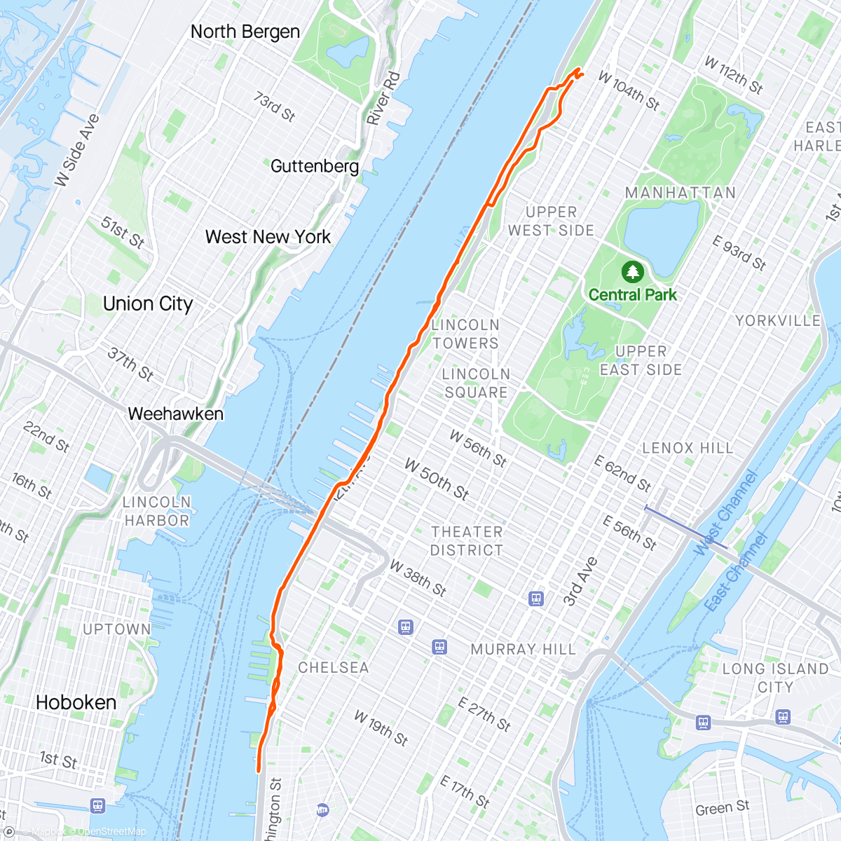 Map of the activity, 90 easy on Riverside.