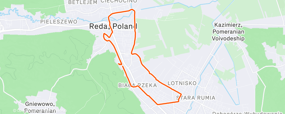 Map of the activity, Morning Run