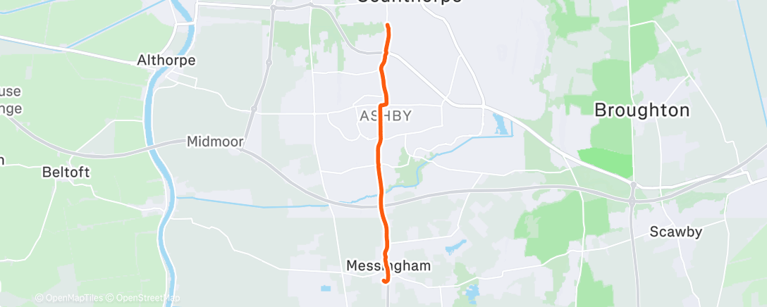 Map of the activity, Night Run