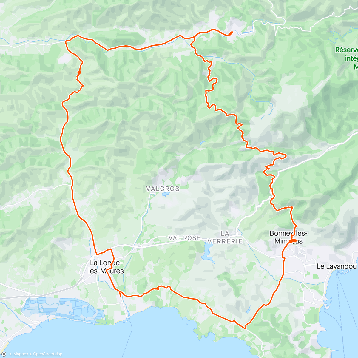 Map of the activity, Rondje op de BMC huurfiets o.a. over Col de Babaou