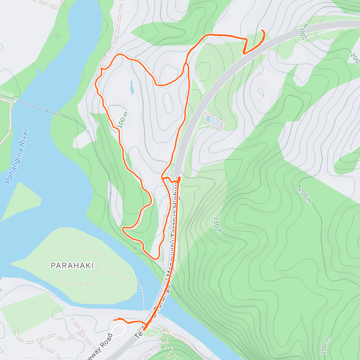 Map of the activity, New Gorge loop.