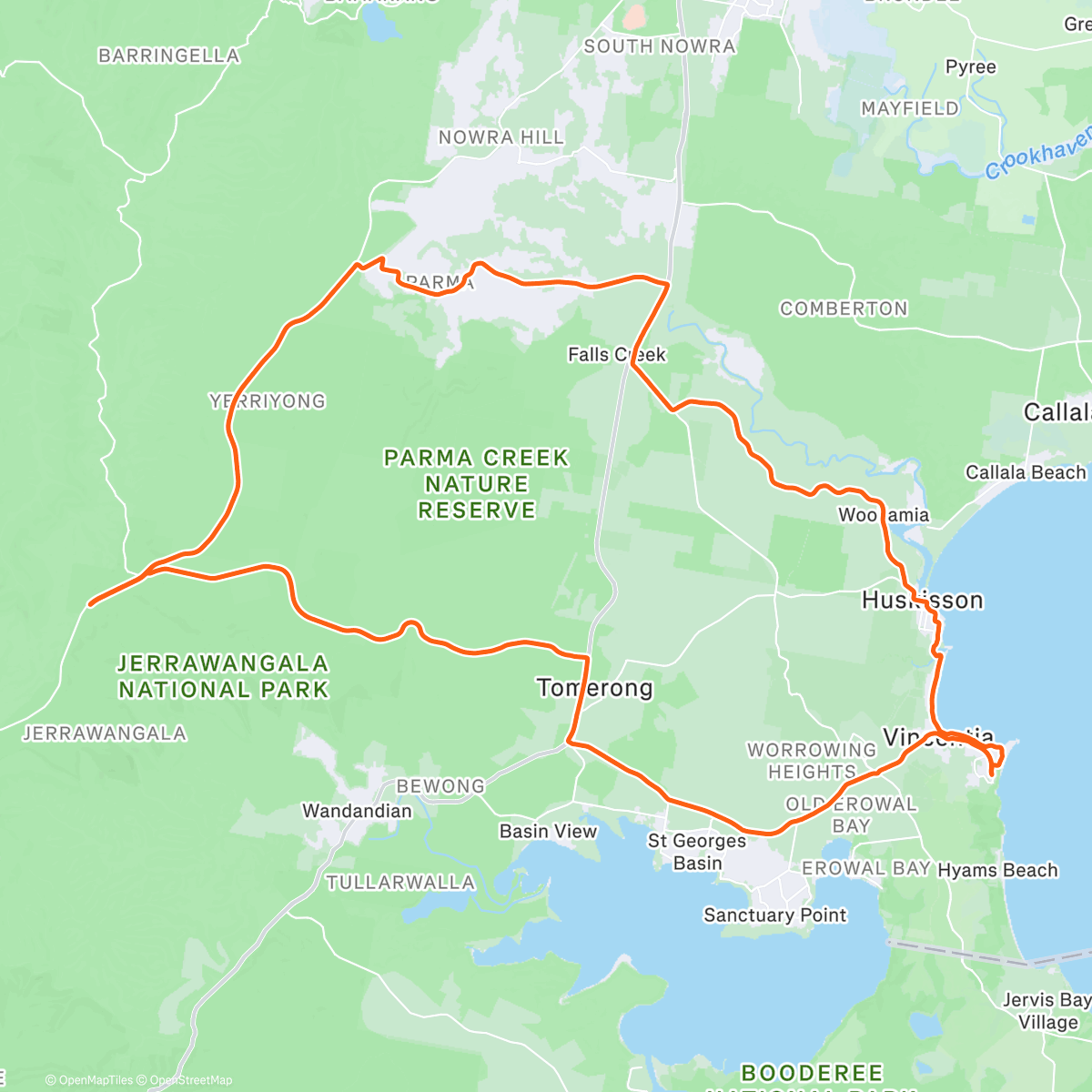 Map of the activity, Jervis Bay • Turpy–Parma–Husky 
☀️ 🚴  🎅 🏖️ 🇦🇺