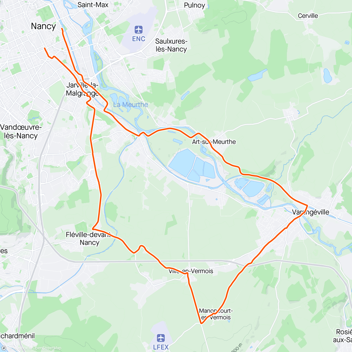 Map of the activity, Dimanche Ride