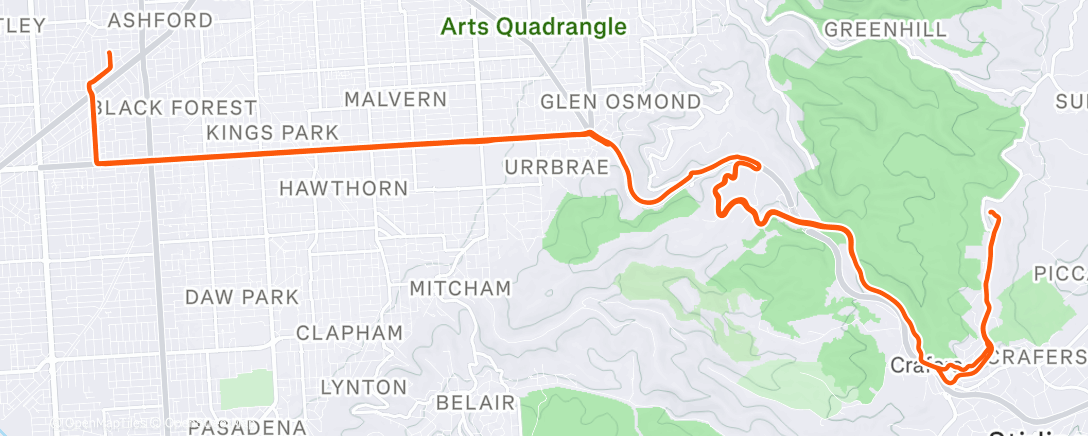 Map of the activity, Afternoon Ride