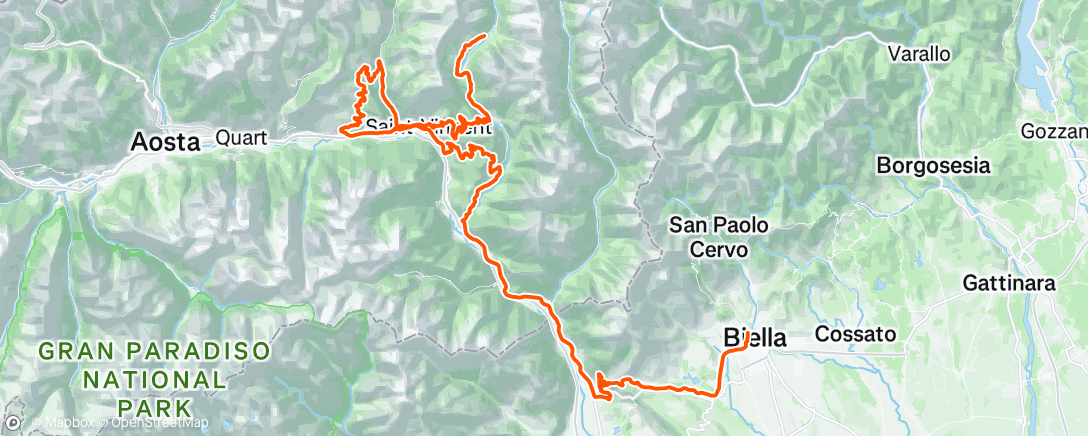 Map of the activity, Cycling