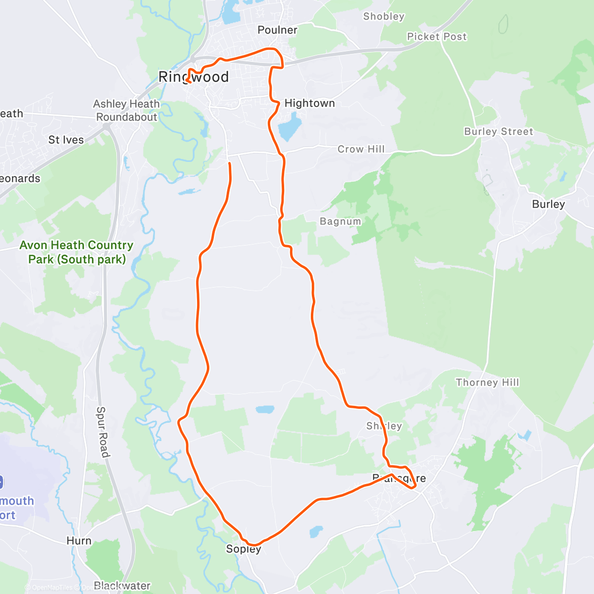 Карта физической активности (Afternoon Ride)