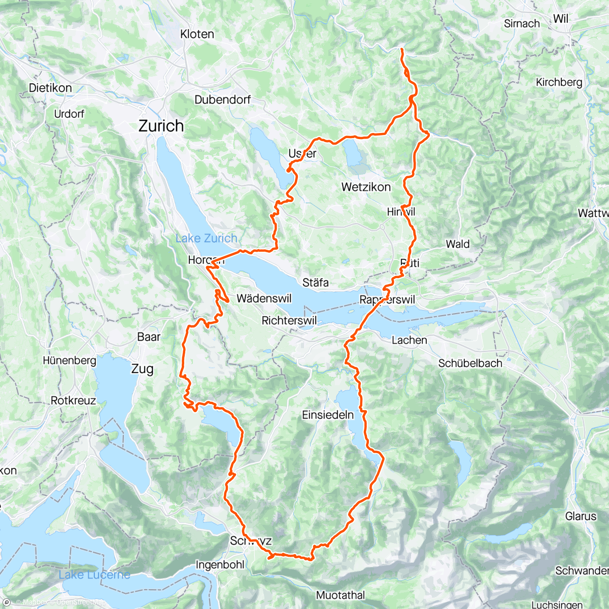 Map of the activity, Aegeri-Ibergeregg-Rüti