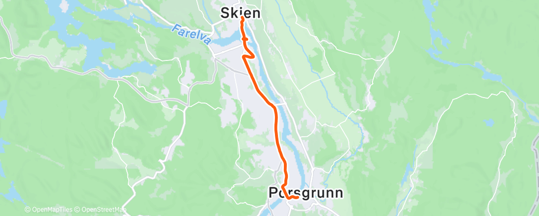 Map of the activity, Afternoon Run