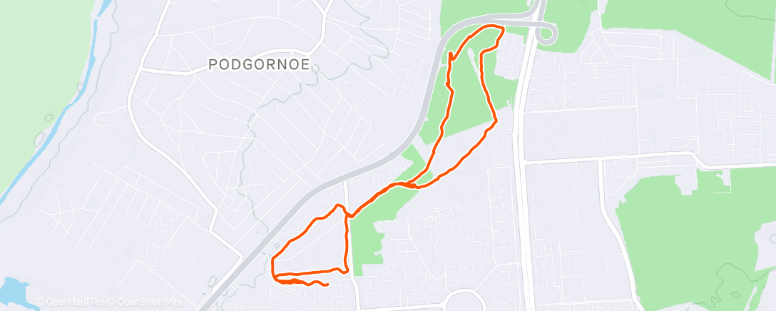 Map of the activity, Afternoon Trail Run