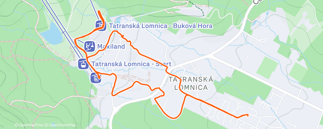 Map of the activity, (353) lomnica