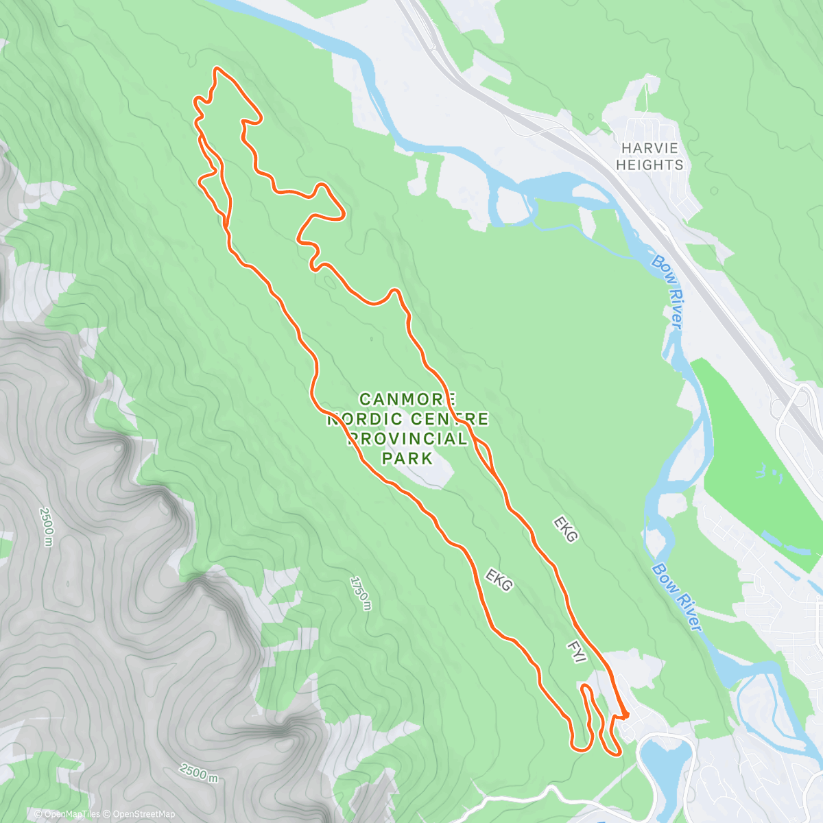 Map of the activity, volume day ski #1