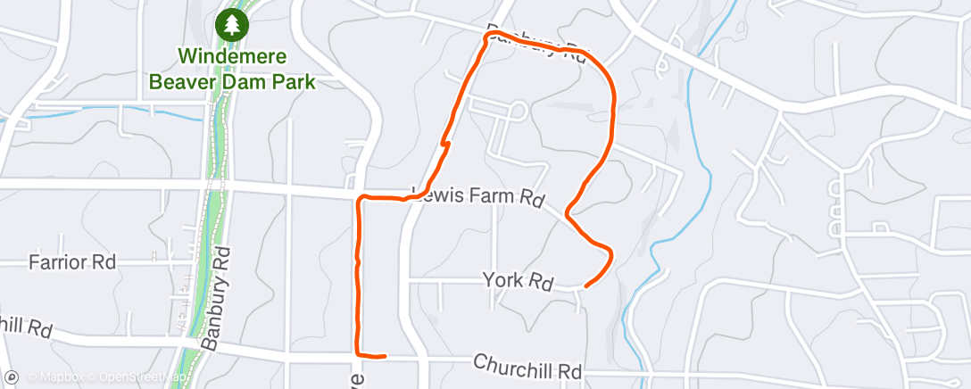 Map of the activity, Evening Walk