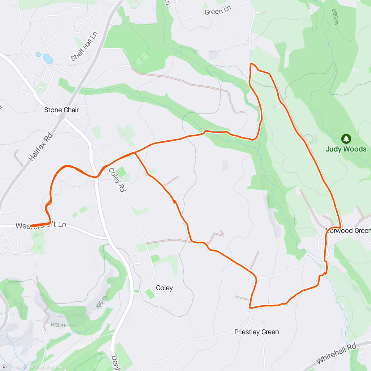 Mapa de la actividad, Monday Puma trails